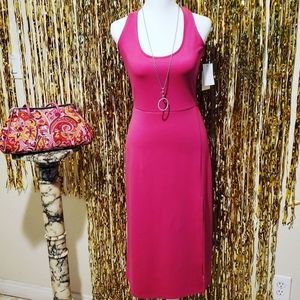 Fuchsia/Pink Side Slit Dress by Open Edit, Size M